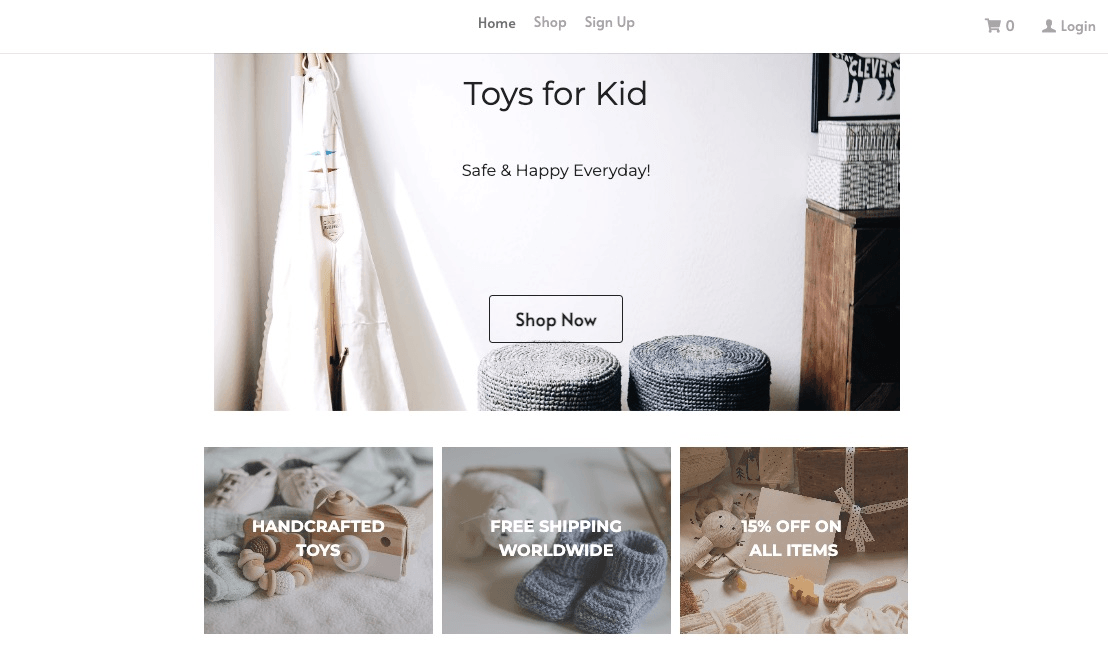 null Little Kids' Toys Template: Developing and Selling Products with Strikingly